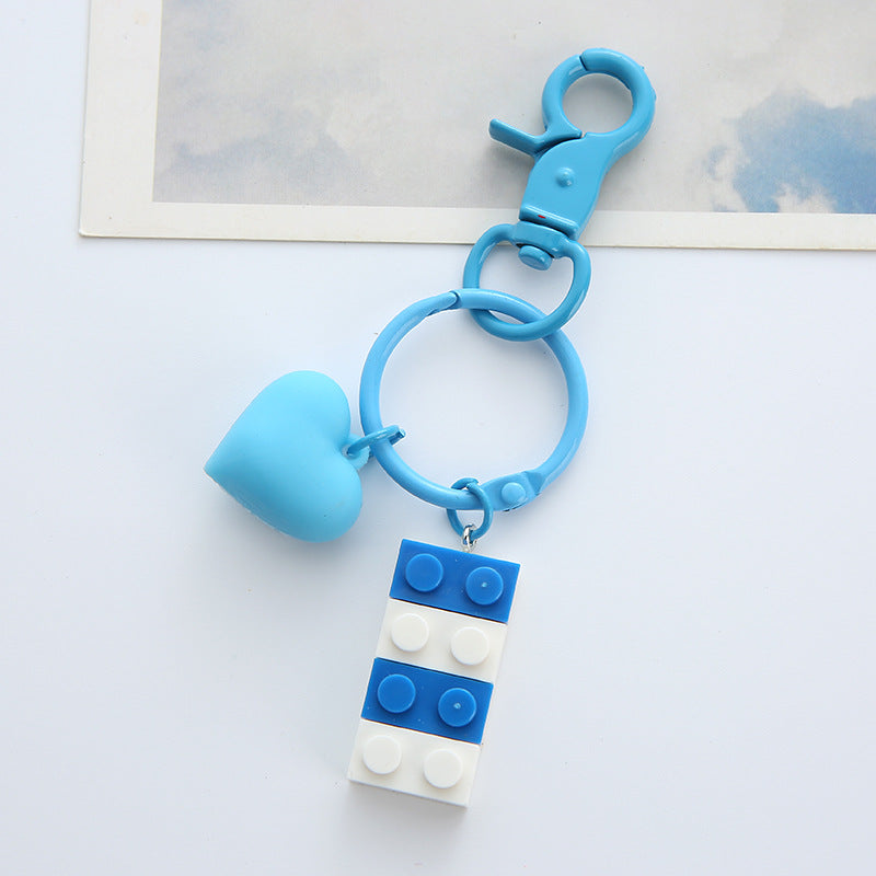 Wholesale Resin Three-dimensional Love Building Blocks Creative Keychain